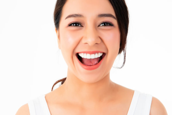 Portrait beautiful Asian woman is smiling, cheerful and strong,