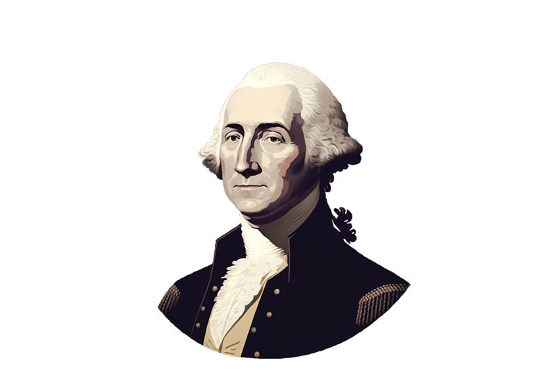 George Washington portrait art on a transparent background