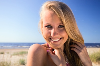 a young women smiling